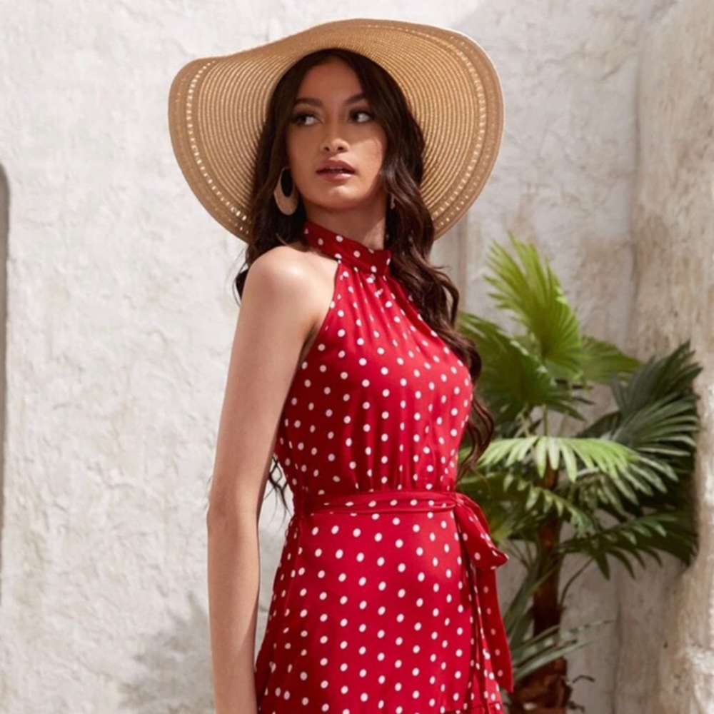 Red and White Polkadot Shein Dress